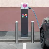 TRAFFIC-LINE EV Charging Point Protection Bollards - 800mmH x 108mm Ø - Stainless Steel - No Reflective Band - Surface Fix