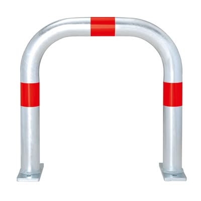 TRAFFIC-LINE EV Charging Point Protection Guard - 60mm Ø - 500mmH x 500mmW - Red Reflective Bands - Surface Fix