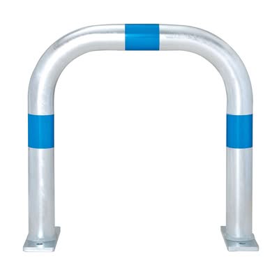 TRAFFIC-LINE EV Charging Point Protection Guard - 60mm Ø - 500mmH x 500mmW - Blue Reflective Bands - Surface Fix