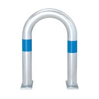 TRAFFIC-LINE EV Charging Point Protection Guard - 60mm Ø - 500mmH x 360mmW - Blue Reflective Bands - Surface Fix
