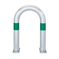 TRAFFIC-LINE EV Charging Point Protection Guard - 60mm Ø - 500mmH x 360mmW - Green Reflective Bands - Surface Fix