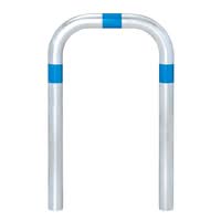 TRAFFIC-LINE EV Charging Point Protection Guard - 60mm Ø - 800mmH x 500mmW - Blue Reflective Bands - Sub-Surface Fix