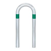TRAFFIC-LINE EV Charging Point Protection Guard - 60mm Ø - 800mmH x 360mmW - Green Reflective Bands - Sub-Surface Fix