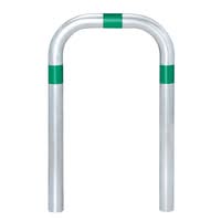 TRAFFIC-LINE EV Charging Point Protection Guard - 60mm Ø - 800mmH x 500mmW - Green Reflective Bands - Sub-Surface Fix