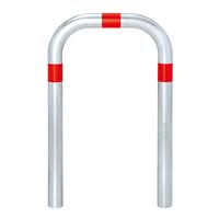 TRAFFIC-LINE EV Charging Point Protection Guard - 60mm Ø - 800mmH x 500mmW - Red Reflective Bands - Sub-Surface Fix
