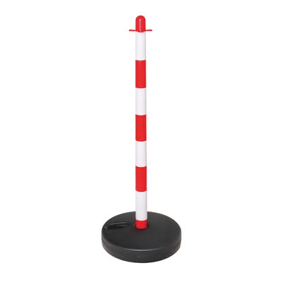 GUARDA Chain Post - Red/White - Fillable Round Base