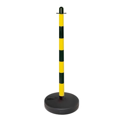 GUARDA Chain Post - Yellow/Black - Fillable Round Base
