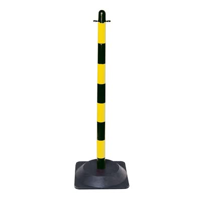 GUARDA Chain Post - Yellow/Black - Recycled Rubber Base
