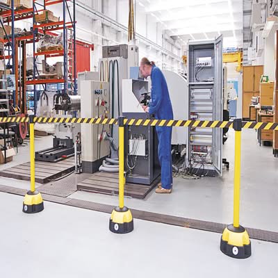TRAFFIC-LINE Hi-Vis Belt Post - Yellow Post Yellow/Black Belt