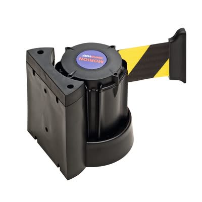TRAFFIC-LINE Wall Mounted Belt Barrier - Case Black Yellow/Black Belt