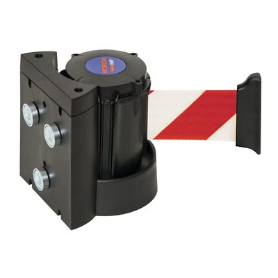 TRAFFIC-LINE Magnetic Wall Mounted Belt Barrier - Case Black Red/White Belt