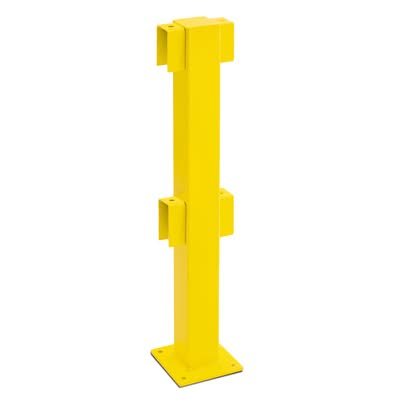 BLACK BULL HD Impact Protection Railing System - Middle Post 1,000mmH - Indoor Use - Powder Coated - Yellow