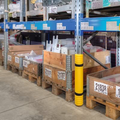 TRAFFIC-LINE Pallet Racking Protector - Plastic - Size 550H x 126W x 85mm Channel - Yellow