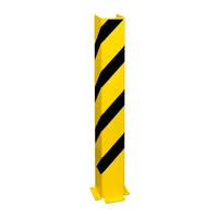 BLACK BULL Pallet Rack End Frame Protectors - 'U' Profile - 1,200mmH - 6mm Gauge - Yellow/Black