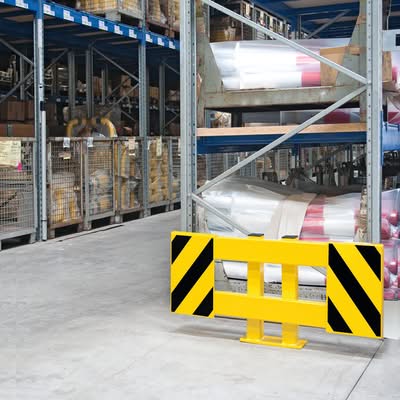 BLACK BULL Pallet End Frame Protectors Type A - Indoor Use - 900-1,300mm - Powder Coated - Yellow/Black