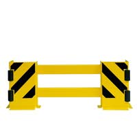 BLACK BULL Pallet End Frame Protectors Type B - Indoor Use - With Guide Rollers - 900-1,300mm - Powder Coated - Yellow/Black