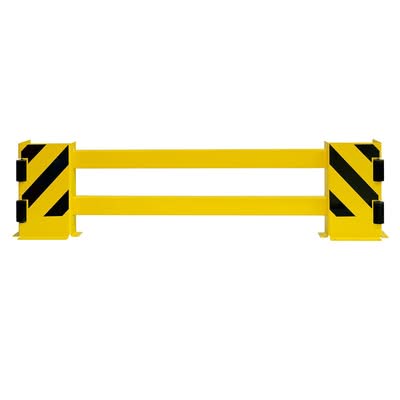 BLACK BULL Pallet End Frame Protectors Type B - Indoor Use - With Guide Rollers - 1,700-2,100mm - Powder Coated - Yellow/Black