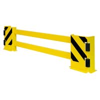 BLACK BULL Pallet End Frame Protectors Type B - Indoor Use - With Guide Rollers - 2,300-2,700mm - Powder Coated - Yellow/Black