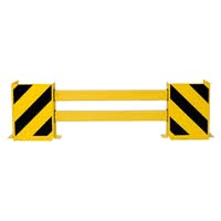 BLACK BULL Pallet End Frame Protectors Type C - Indoor Use - 900-1,300mm - Yellow/Black Powder Coated Steel Ends - Yellow Polypropylene Lateral Rails