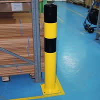 BLACK BULL Heavy Duty Bollard Type L - Indoor Use - 159mmØ x 1,200mmH - Surface Fix - Powder Coated - Yellow/Black