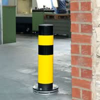 BLACK BULL FLEX HD ROTATING Bollard - Indoor Use - 159mm Ø x 700mmH - Powder Coated - Yellow
