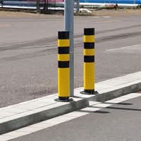 BLACK BULL FLEX HD Bollard - Outdoor Use - 159mm Ø x 965mmH - Hot Dip Galvanised + Powder Coated - Yellow