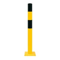 BLACK BULL Heavy Duty Bollard Type S - Indoor Use - 90mmØ x 1,200mmH - Surface Fix - Powder Coated - Yellow/Black