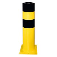 BLACK BULL Heavy Duty Bollard Type 3XL - Outdoor Use - 323mmØ x 6.3 wall x 1,200mmH - Surface Fix - Hot Dip Galvanised + Powder Coated - Yellow/Black