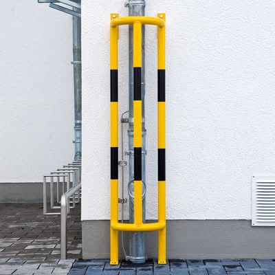 TRAFFIC-LINE External Pipe Protectors - Outdoor Use - Wall & Ground Mounted - 1,500 x 350 x 300mm - Yellow/Black