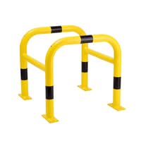 TRAFFIC-LINE Column Protector - Outdoor Use - Outer Dims. 600 x 620 x 620mm - Inner Dims. 500 x 500mm - Hot Dip Galvanised + Powder Coated - Yellow/Black