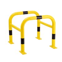 TRAFFIC-LINE Column Protector - Outdoor Use - Outer Dims. 600 x 720 x 720mm - Inner Dims. 600 x 600mm - Hot Dip Galvanised + Powder Coated - Yellow/Black