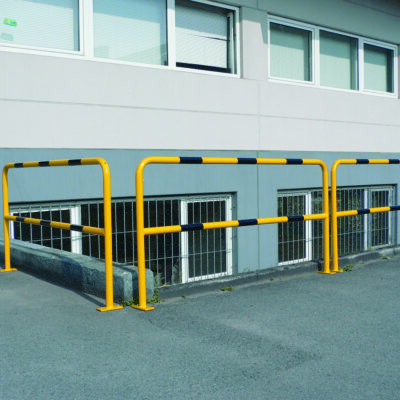 TRAFFIC-LINE Steel Hoop Guard - Outdoor Use - 1,000 x 2,000mmL - Hot Dip Galvanised + Powder Coated - Surface Fix - Yellow/Black