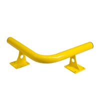 BLACK BULL Raised Collision Protection Bars Internal Corner - Indoor Use - 200 x 638 x 638mm - Yellow