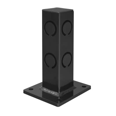 BLACK BULL Low Level Barrier ECO - Indoor Use - Corner Post 250mmH - Powder Coated - Black