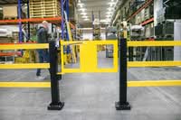 BLACK BULL FLEX Impact Protection System HYBRID - Gate - Steel Self Closing operation - Powder Coated Yellow with Post Powder Coated Black