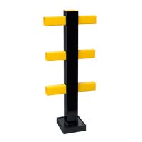 BLACK BULL FLEX Impact Protection System HYBRID - Centre Post Steel 1,000mmH - Indoor Use - Powder Coated - Black