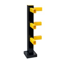 BLACK BULL FLEX Impact Protection System HYBRID - Corner Post Steel 1,000mmH - Indoor Use - Powder Coated - Black