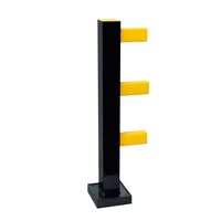 BLACK BULL FLEX Impact Protection System HYBRID - End Post Steel 1,000mmH - Indoor Use - Powder Coated - Black