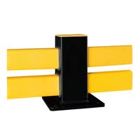 BLACK BULL FLEX Impact Protection System HYBRID Low Level - Middle Post Steel 255mmH - Indoor Use - Powder Coated - Black