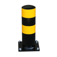 BLACK BULL HGV Parking Aid Bollard - Hot Dip Galvanised & Powder Coated Yellow - Black Bands
