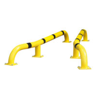 BLACK BULL HGV Wheel Guides - Hot Dip Galvanised & Powder Coated Yellow - Black Bands - 1 Pair