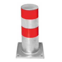 BLACK BULL HGV Parking Aid Bollard - Hot Dip Galvanised with Red Reflective Bands