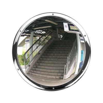 DURABEL Wall Mounted Circular Stainless Steel Mirror - 500mm Dia. x 80mm Depth