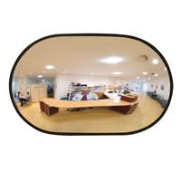 DETECTIVE Internal Convex Wall Mirror - 525mmW x 335mmH x 90mmD - Acrylic - Black Frame