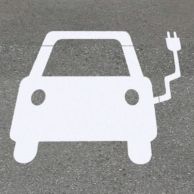 PROline Thermoplastic EV Charging Point Symbol - 1,000 x 700mm - White
