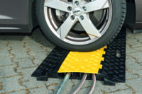 TRAFFIC-LINE Cable/Hose Protection Ramp Medium - 930 x 500 x 50mmH - 5 Channel - Black/Yellow