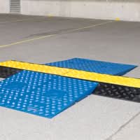 TRAFFIC-LINE Wheelchair Ramps for Large Cable/Hose Ramps - Recycled Blue Rubber - Pack of 2 - Size 744 x 880 x 75