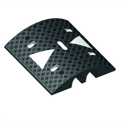 TRAFFIC-LINE Cable/Hose Protection Ramp XL - 500 x 500 x 110mmH - 2 Channel - Black/White