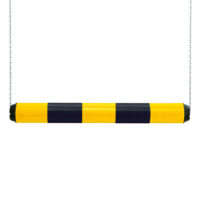 TRAFFIC-LINE Height Restrictor - Plastic with Suspension Chains - 100mm Ø x 1,000mmL - Yellow/Black Reflective bands