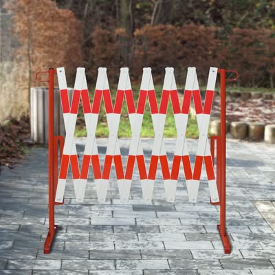 TRAFFIC-LINE Extendable Trellis Barrier - FLEXI-BARRIER - Expands To 4,000mm - Red/White